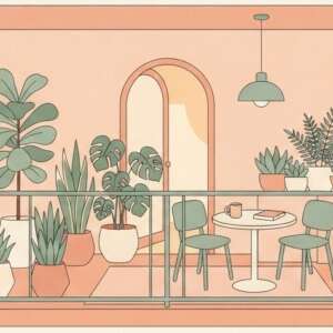A balcony with plants — Minimalist Poster