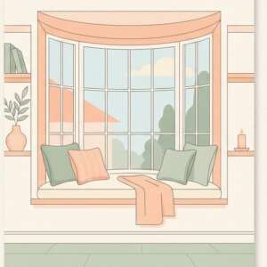 A bay window seat — Minimalist Poster