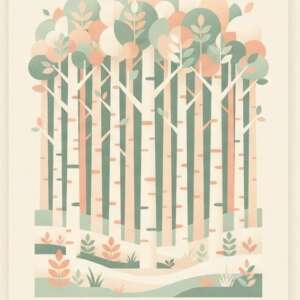 A birch forest — Minimalist Poster