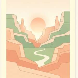 A canyon at golden hour — Minimalist Poster