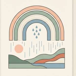 A cloud with raindrops — Minimalist Poster