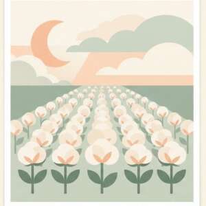 A cotton field — Minimalist Poster