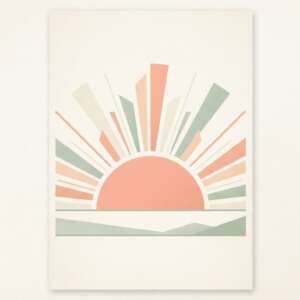 A crescent and circle — Minimalist Poster
