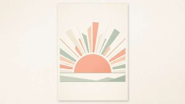 A crescent and circle — Minimalist Poster
