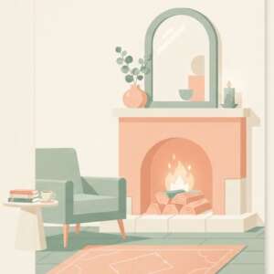 A fireplace corner — Minimalist Poster