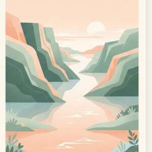 A fjord with cliffs — Minimalist Poster