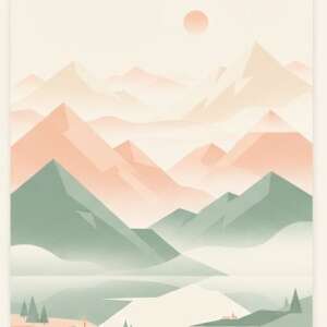 A foggy mountain range — Minimalist Poster
