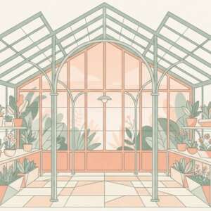 A greenhouse interior — Minimalist Poster