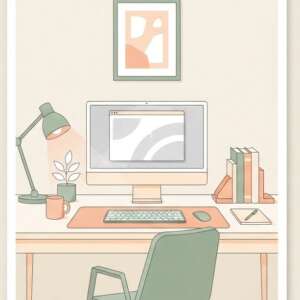 A home office desk — Minimalist Poster