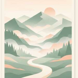 A hot air balloon at dawn — Minimalist Poster