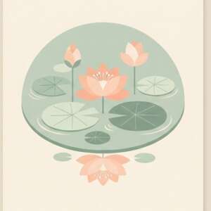 A lotus pond — Minimalist Poster