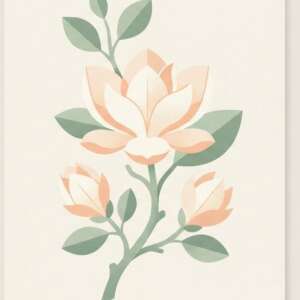 A magnolia branch — Minimalist Poster