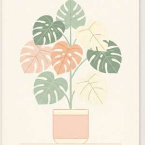 A monstera in a pot — Minimalist Poster