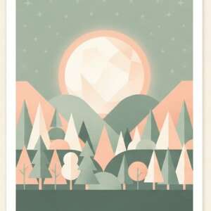 A moonlit forest — Minimalist Poster