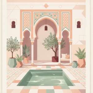 A moroccan courtyard — Minimalist Poster