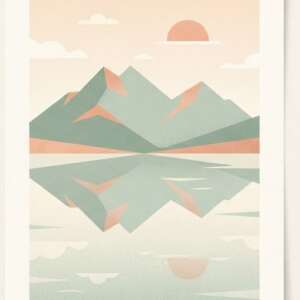 A mountain lake reflection — Minimalist Poster
