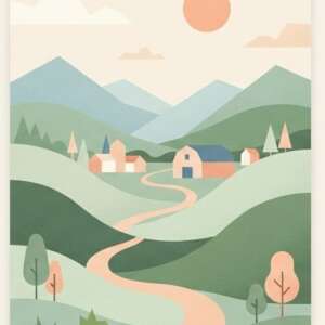 A rolling green valley — Minimalist Poster