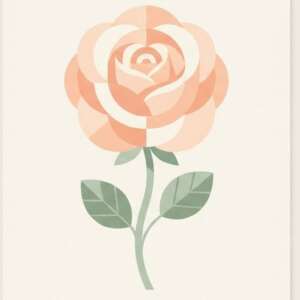 A rose in bloom — Minimalist Poster