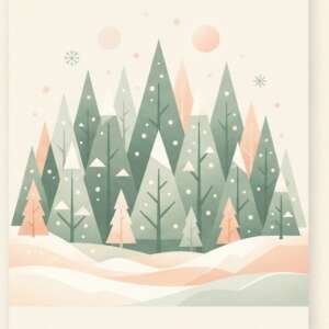 A snowy pine forest — Minimalist Poster