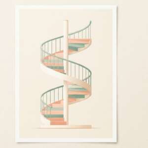 A spiral staircase — Minimalist Poster
