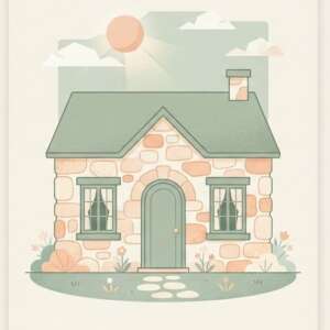 A stone cottage — Minimalist Poster