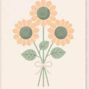 A sunflower bunch — Minimalist Poster