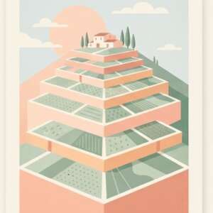 A terraced hillside — Minimalist Poster