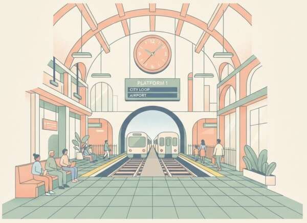 A train station hall — Minimalist Poster