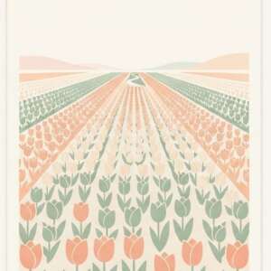 A tulip field — Minimalist Poster