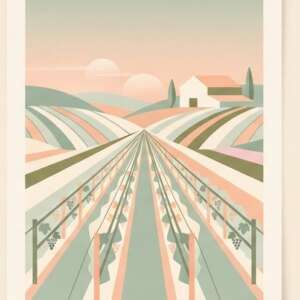 A vineyard at dusk — Minimalist Poster
