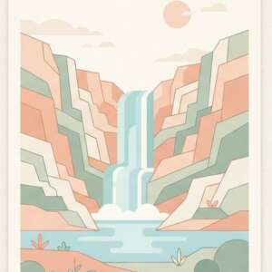 A waterfall canyon — Minimalist Poster