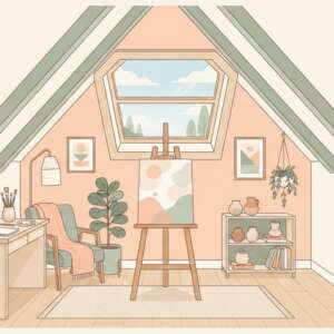 An attic studio — Minimalist Poster
