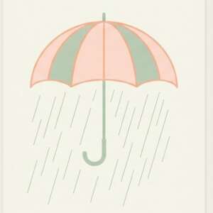 An umbrella in the rain — Minimalist Poster