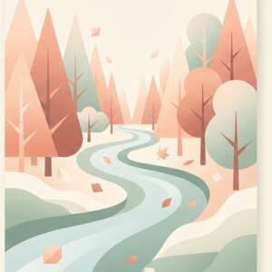 Autumn River — Minimalist Poster