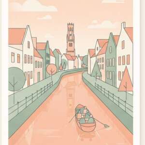 Bruges canal — Minimalist Poster