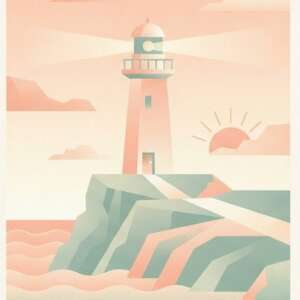 Coastal Lighthouse — Minimalist Poster