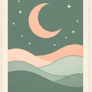 Crescent Moon Hills — Minimalist Poster