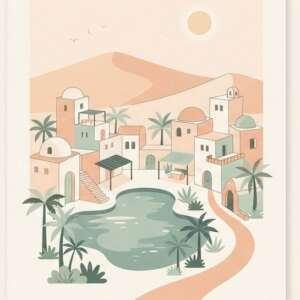 Desert Oasis — Minimalist Poster