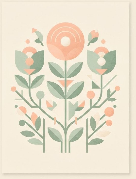 Dotted gradient spheres — Minimalist Poster