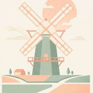 Dutch Windmill — Minimalist Poster