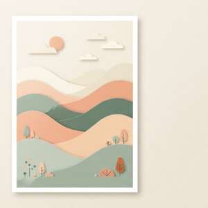 Flowing ribbons — Minimalist Poster