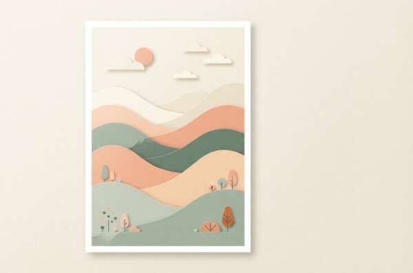 Flowing ribbons — Minimalist Poster