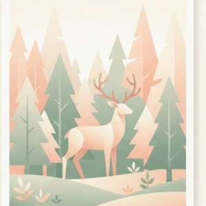 Forest Deer — Minimalist Poster