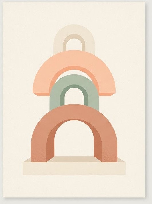 Geometric flowers — Minimalist Poster