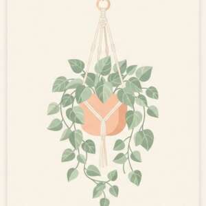 Hanging Plant — Minimalist Poster