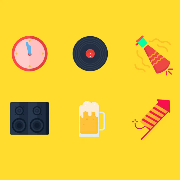 Icon Set “Party New Years”