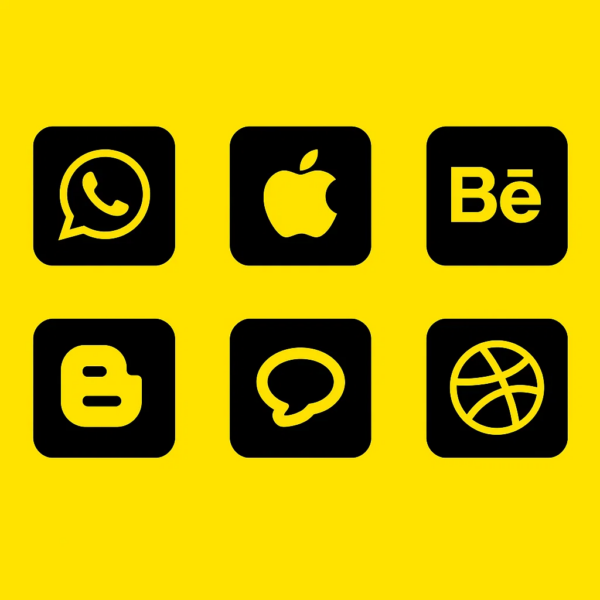 Icon Set “Social Round Corner Glyph Free”