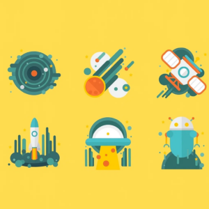 Icon Set “Space Flat – Galaxy Radio”