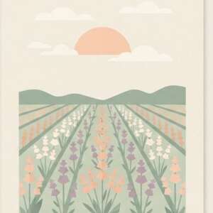 Lavender Field — Minimalist Poster