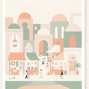 Marrakech market — Minimalist Poster